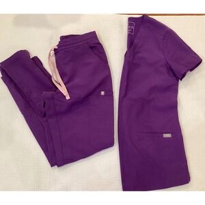 FIGS Ultra Violet Scrub Set – Casma V-Neck Top XXS Yola Skinny Pants XXS/P